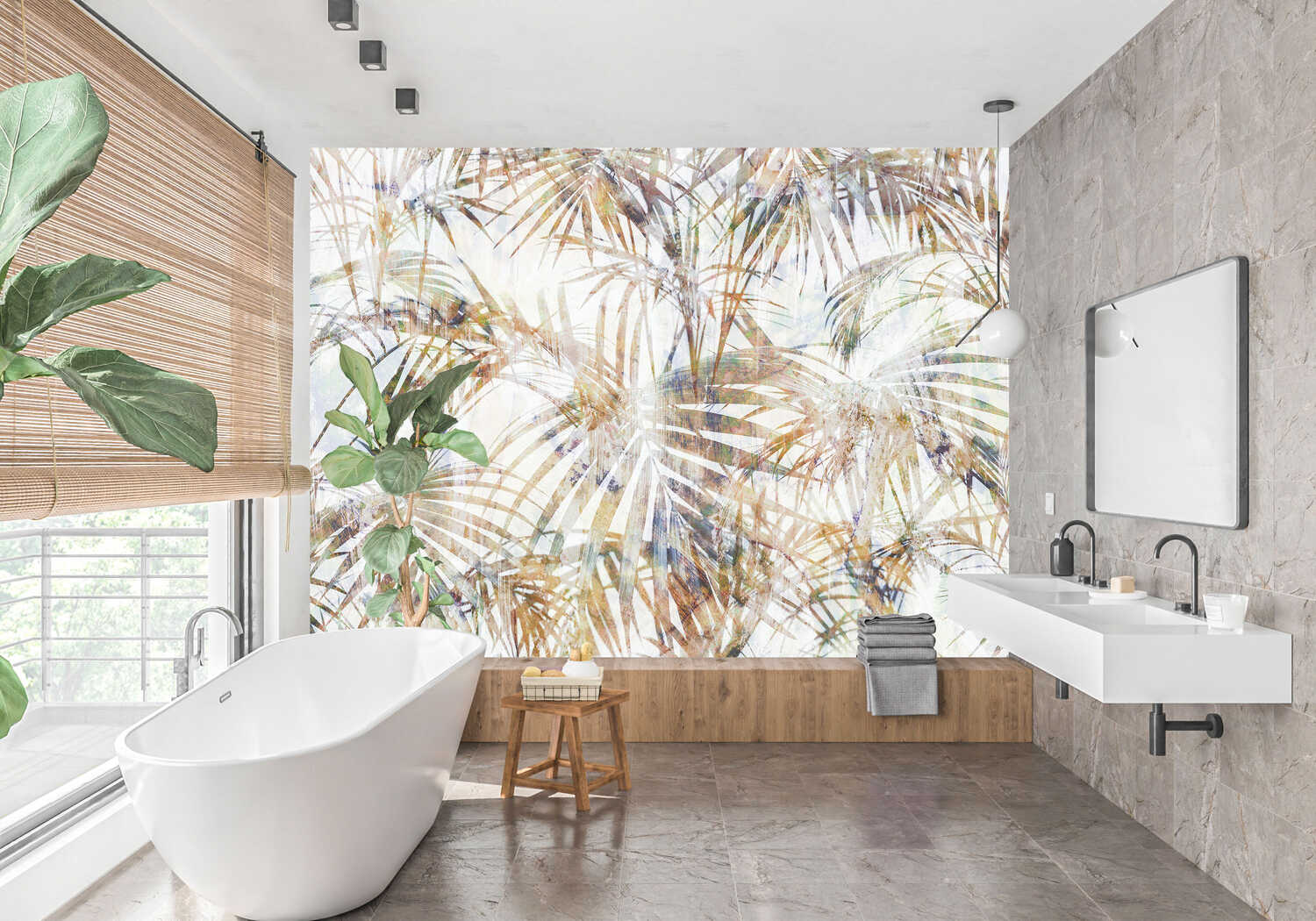 Papier Peint Feuille De Palmier | Wall Pure
