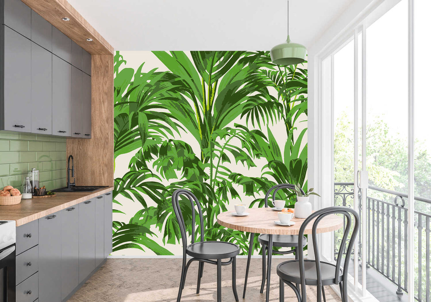 Papier Peint Palmier Vert