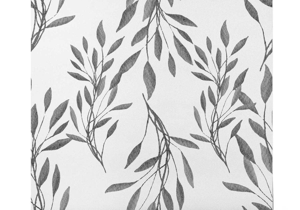 Papier Peint Feuille Noir Et Blanc