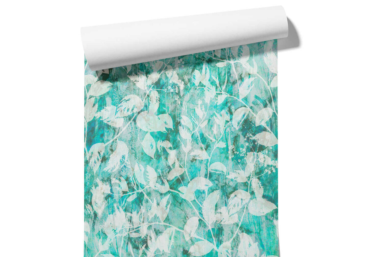 Papier Peint Floral Bleu