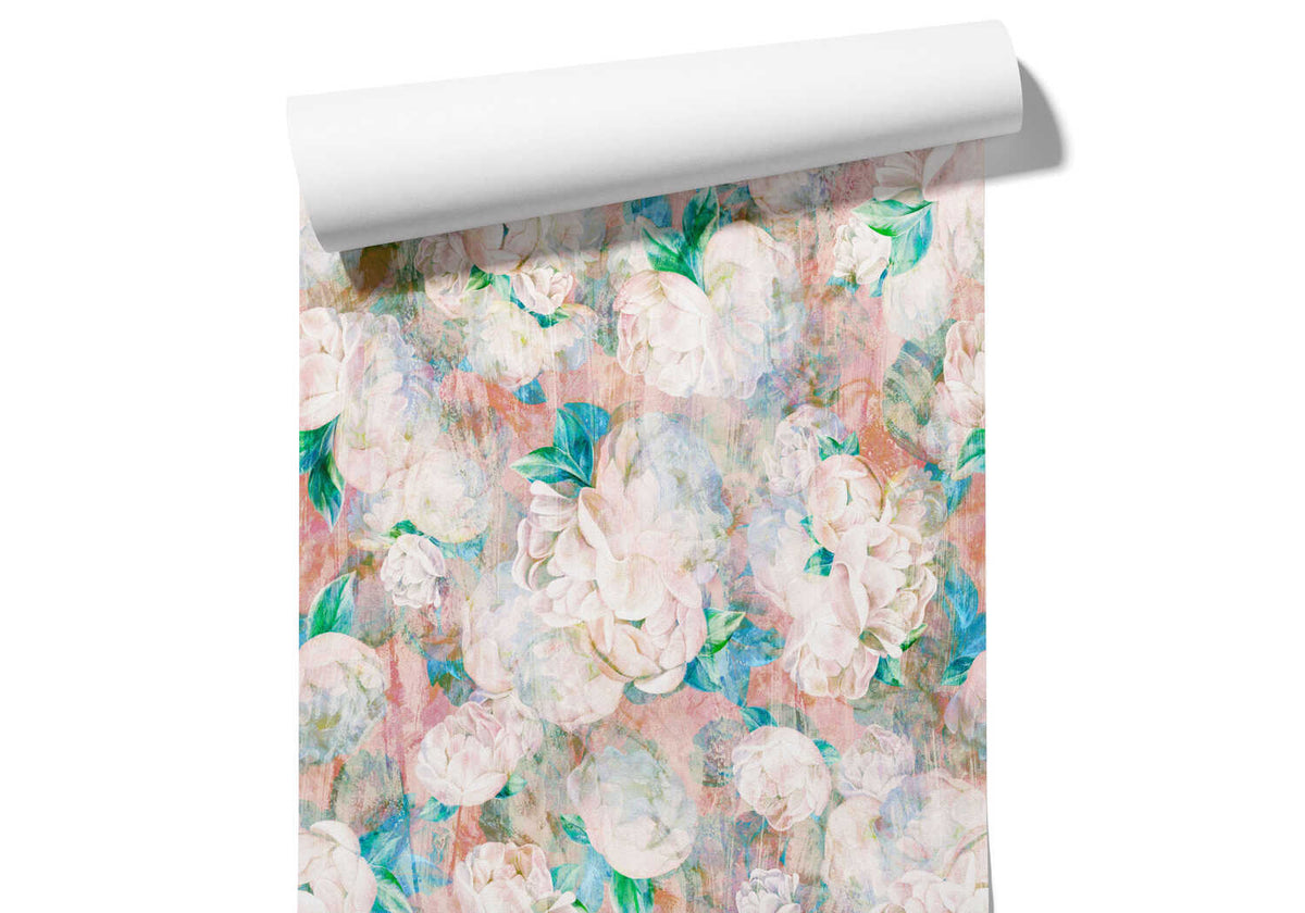 Papier Peint Floral Rose
