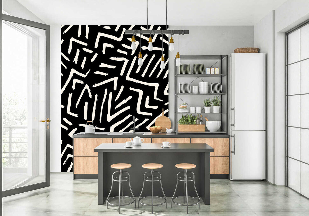 Papier Peint Noir Et Blanc Design