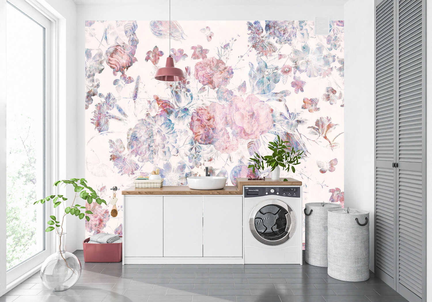 Papier Peint Fleur Rose