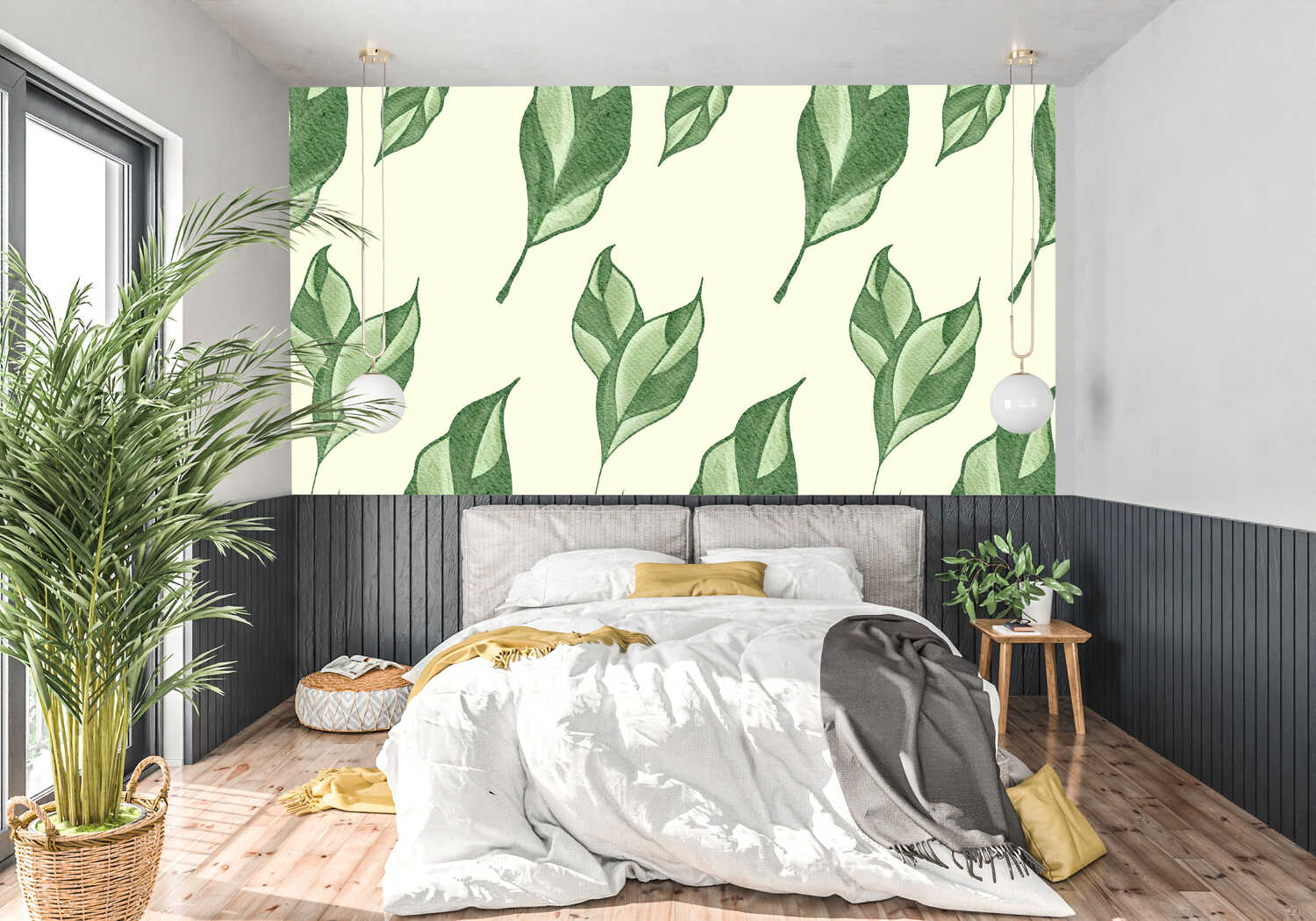 Papier Peint Feuille Verte