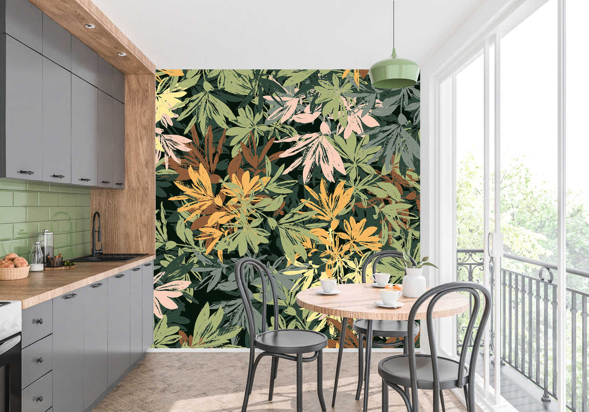 Papier Peint Feuilles Tropicales
