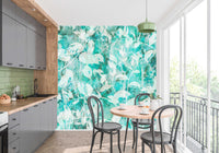 Papier Peint Floral Bleu