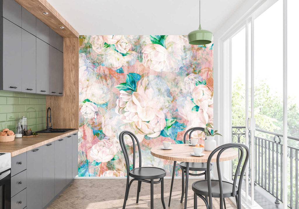 Papier Peint Floral Rose