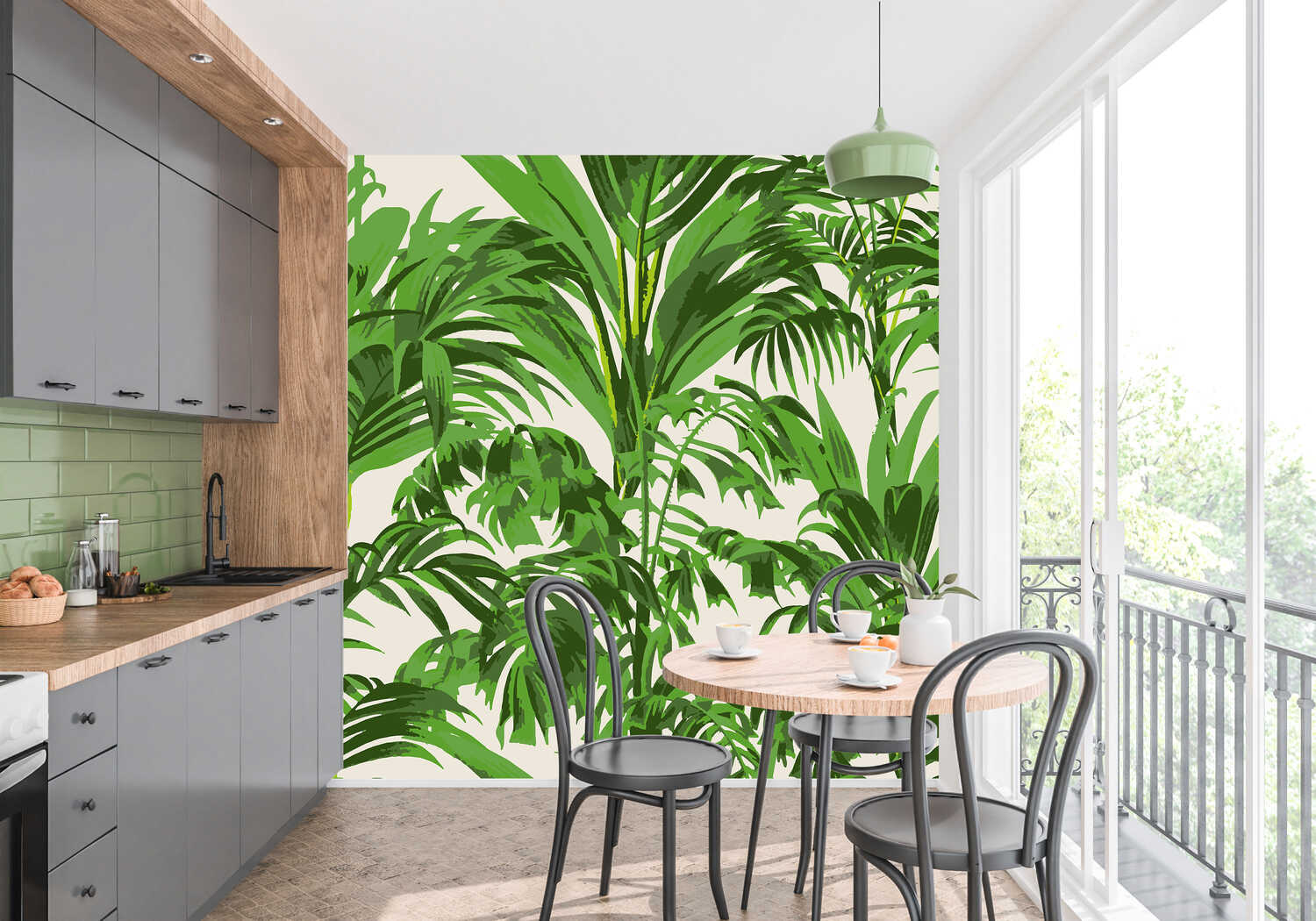 Papier Peint Palmier Vert