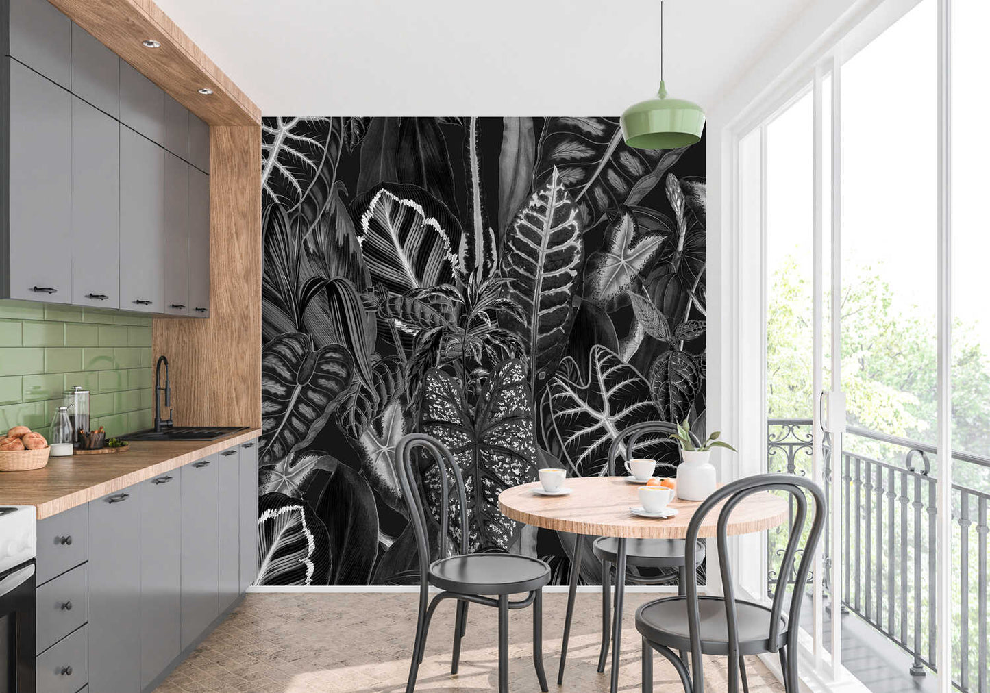 Tropical Papier Peint Jungle Noir Et Blanc