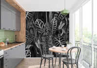 Tropical Papier Peint Jungle Noir Et Blanc